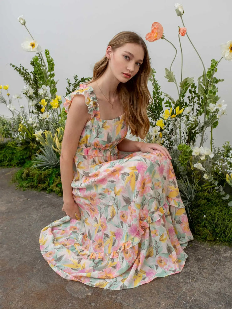 Watercolor Flowers Dress