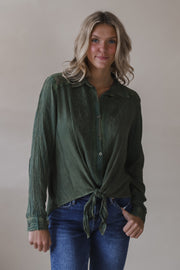 Olive Tie Top