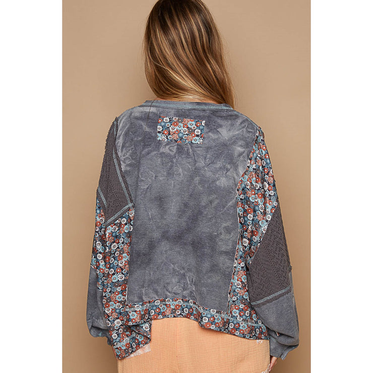 Floral Charcoal Blouse