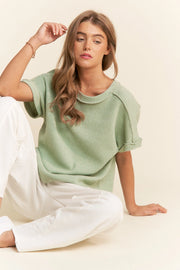 Green waffle tee