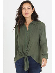 Olive Tie Top