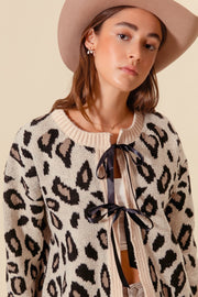 Leopard Bow Cardigan