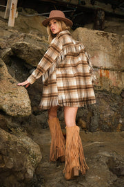 Fringe Plaid Jacket