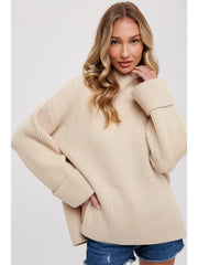 Free Falling Turtleneck Ivory Sweater