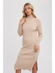 Tara Turtleneck Ribbed Sweater Dress