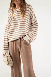 Lori Taupe Stripe Sweater