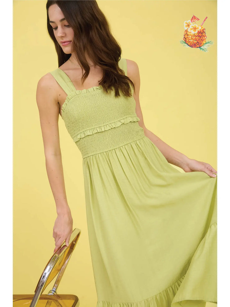 Smocked Kiwi Dress