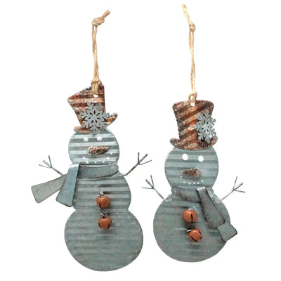 Galvanized Snowman Ornament
