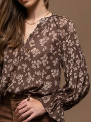 Chocolate Floral Blouse