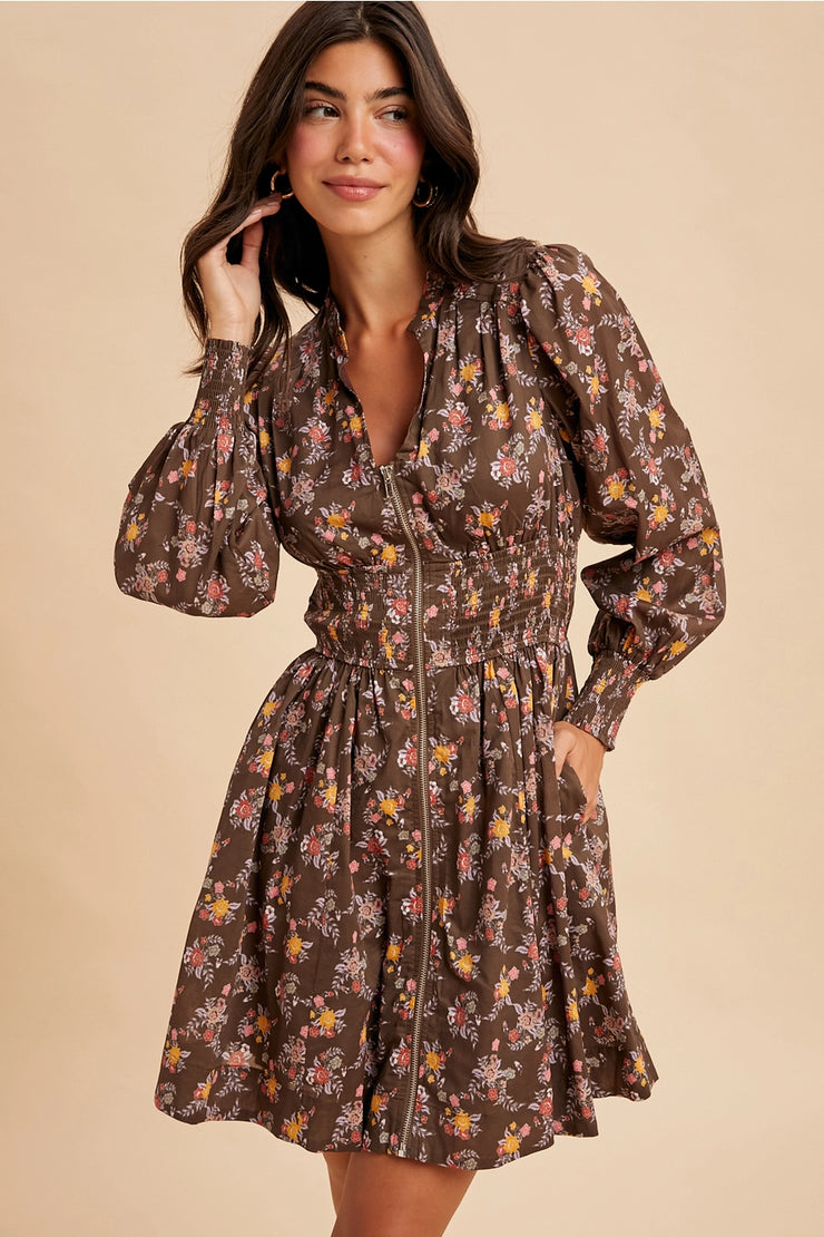 Autumn Blossom Mini Dress