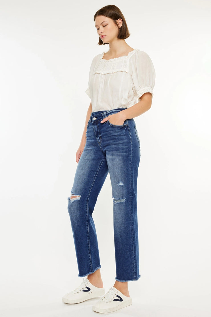90's Criss Cross Straight Denim
