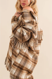 Fringe Plaid Jacket