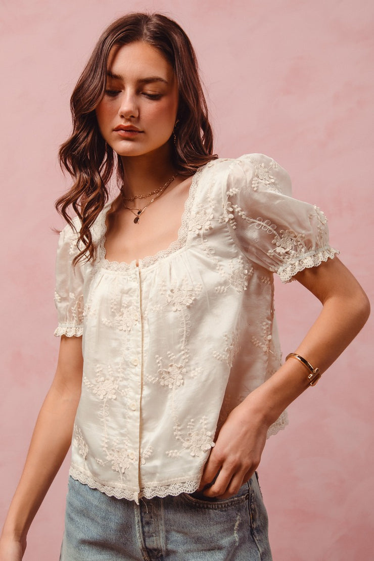 Square neck blouse