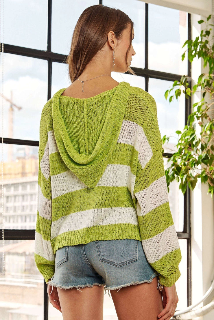 Lime Wedge Striped Sweater