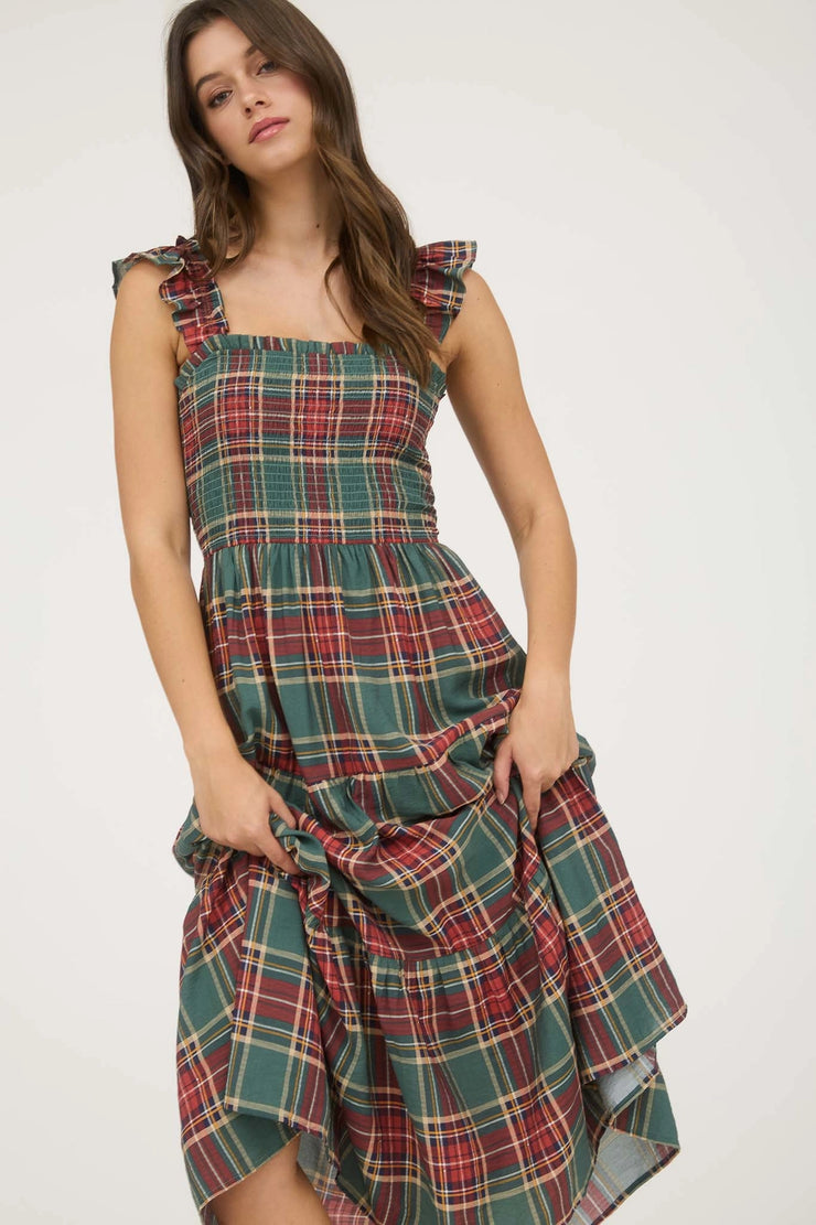 Evergreen Plaid Dress