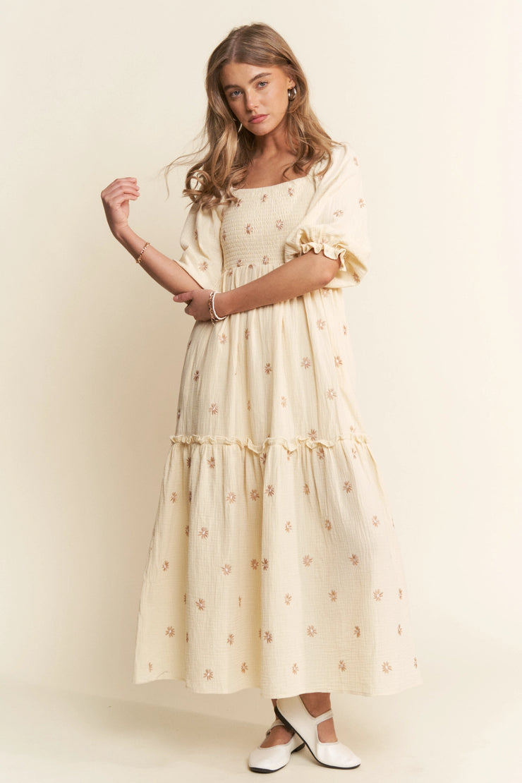 Fern Embroidered Dress