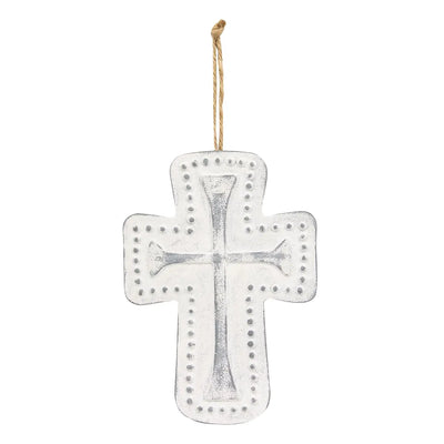 Distressed Metal Cross Ornament