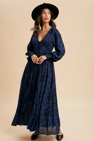 Midnight Bloom Maxi Dress