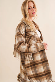 Fringe Plaid Jacket