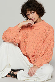 Peach Twist Sweater