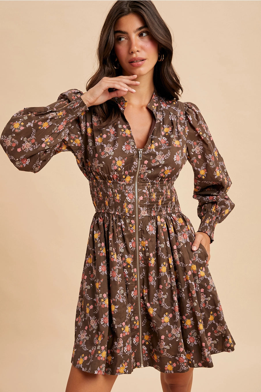 Autumn Blossom Mini Dress – 1 Happy Girl