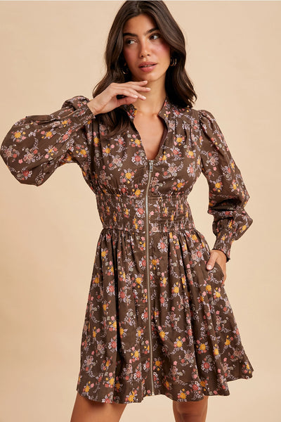Autumn Blossom Mini Dress