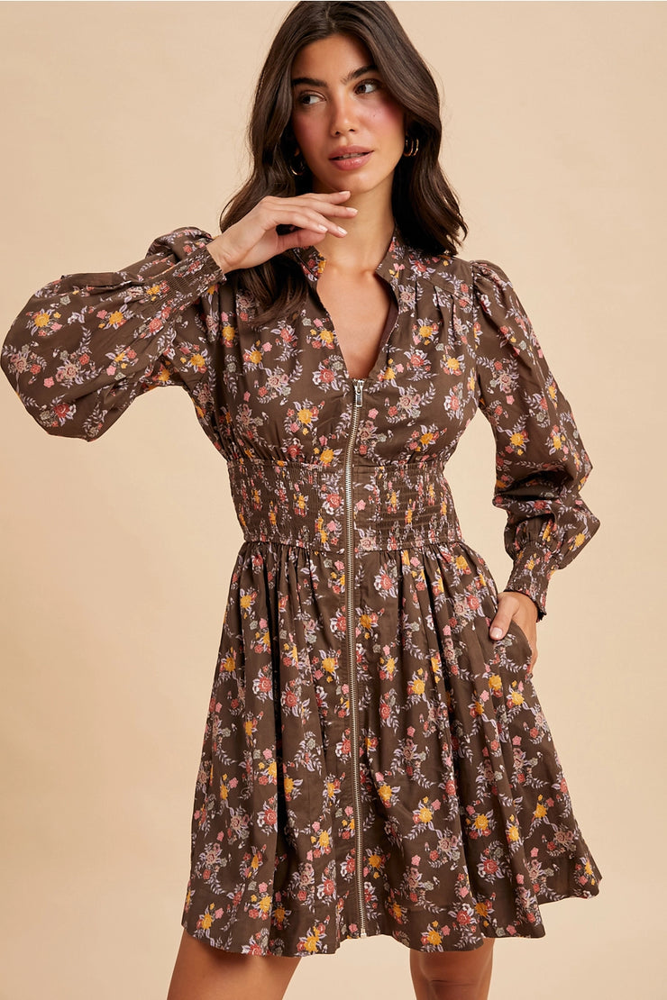 Autumn Blossom Mini Dress