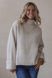 Free Falling Turtleneck Ivory Sweater