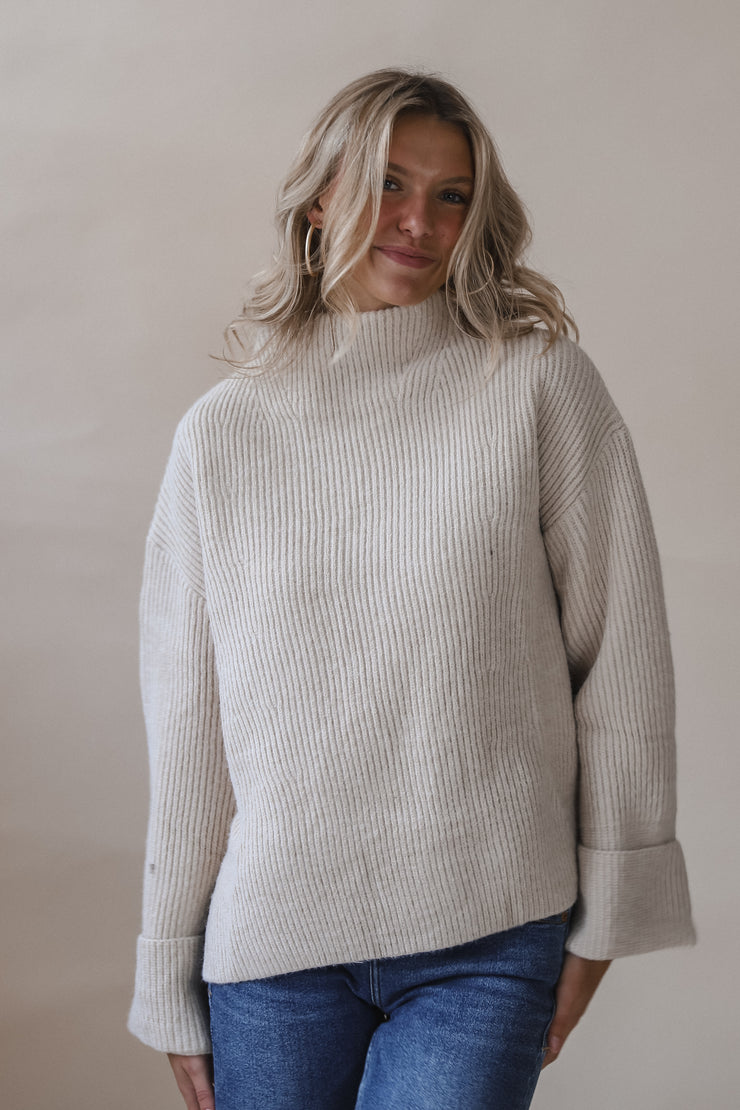 Free Falling Turtleneck Ivory Sweater