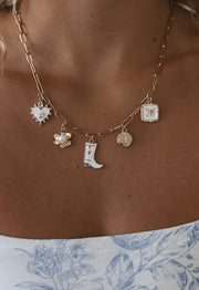 Charmed I'm Sure White Boots Necklace
