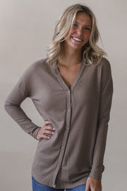 Wendi Mocha Waffle Buttondown