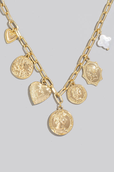 Coin + Locket Charm Necklace