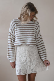 Lori Taupe Stripe Sweater