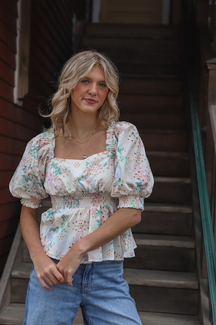 Floral Smocked Blouse