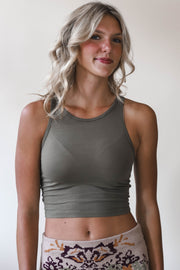 Olive Halter Crop