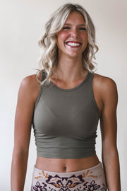 Olive Halter Crop