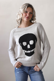 Khaki Skull Knit Sweater