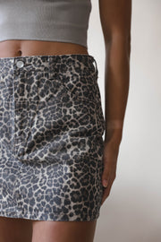 Untamed Twill Leopard Skirt