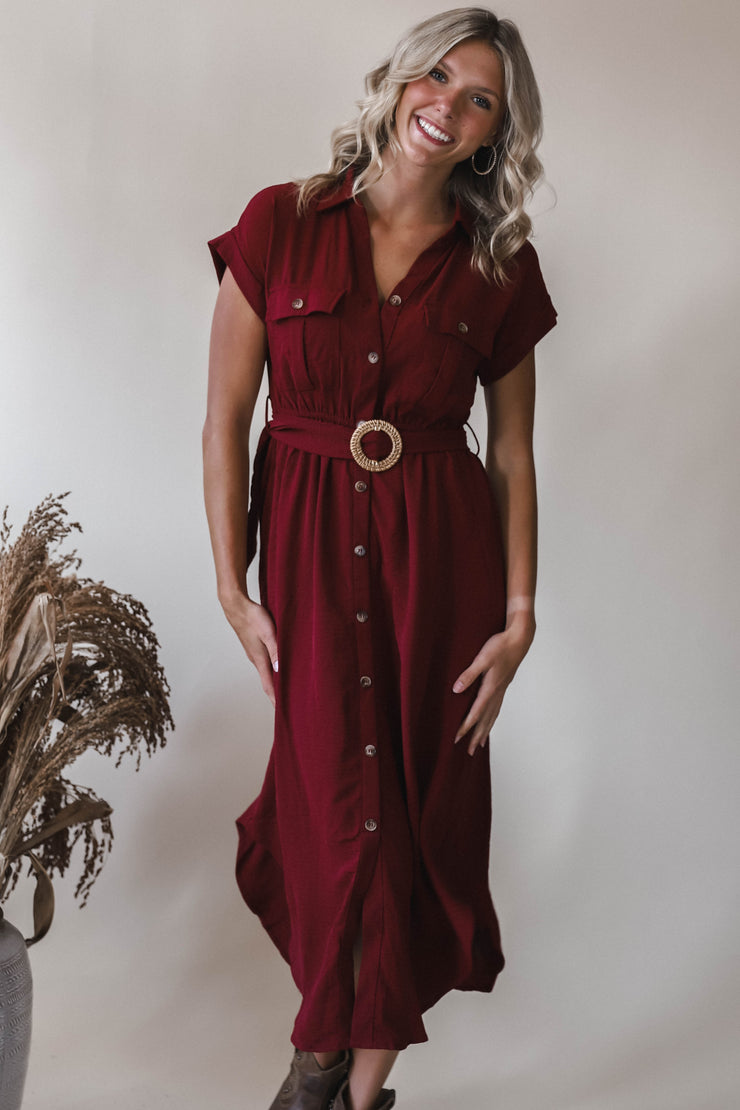 Burgundy Dreams Midi Dress