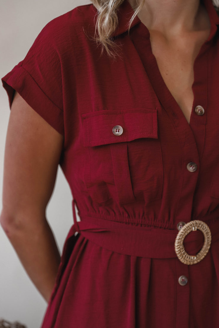 Burgundy Dreams Midi Dress