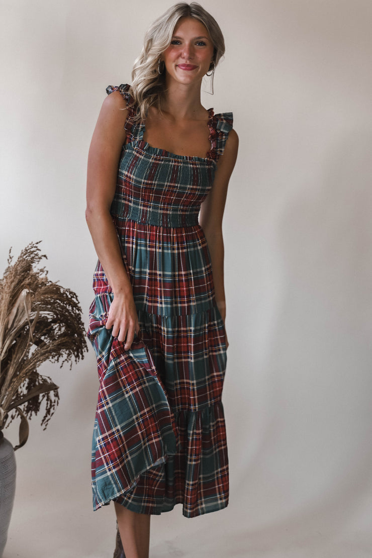 Evergreen Plaid Dress