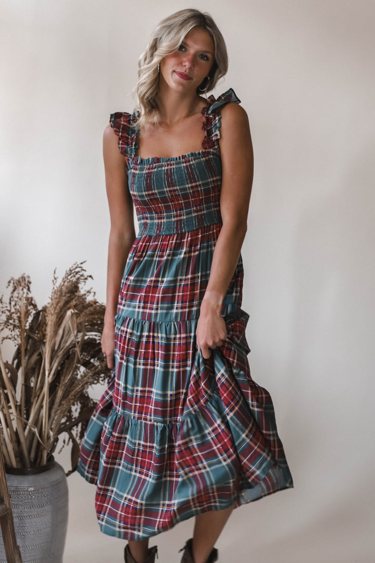 Evergreen Plaid Dress
