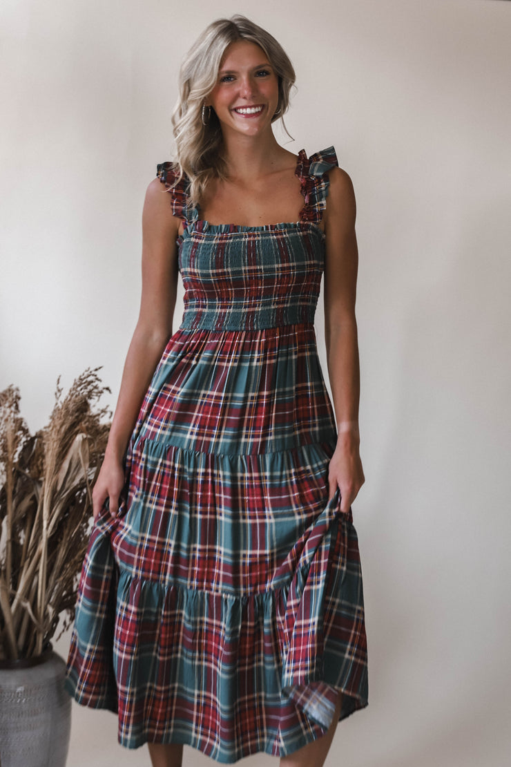 Evergreen Plaid Dress
