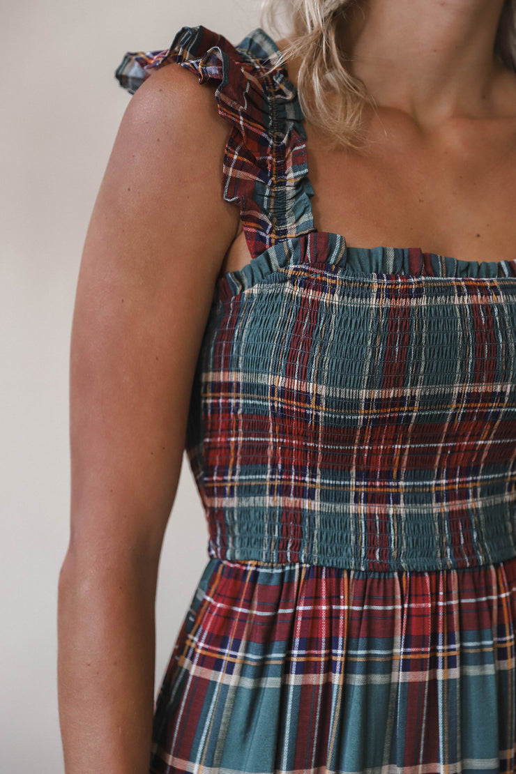 Evergreen Plaid Dress