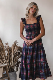 Navy Plaid Dress