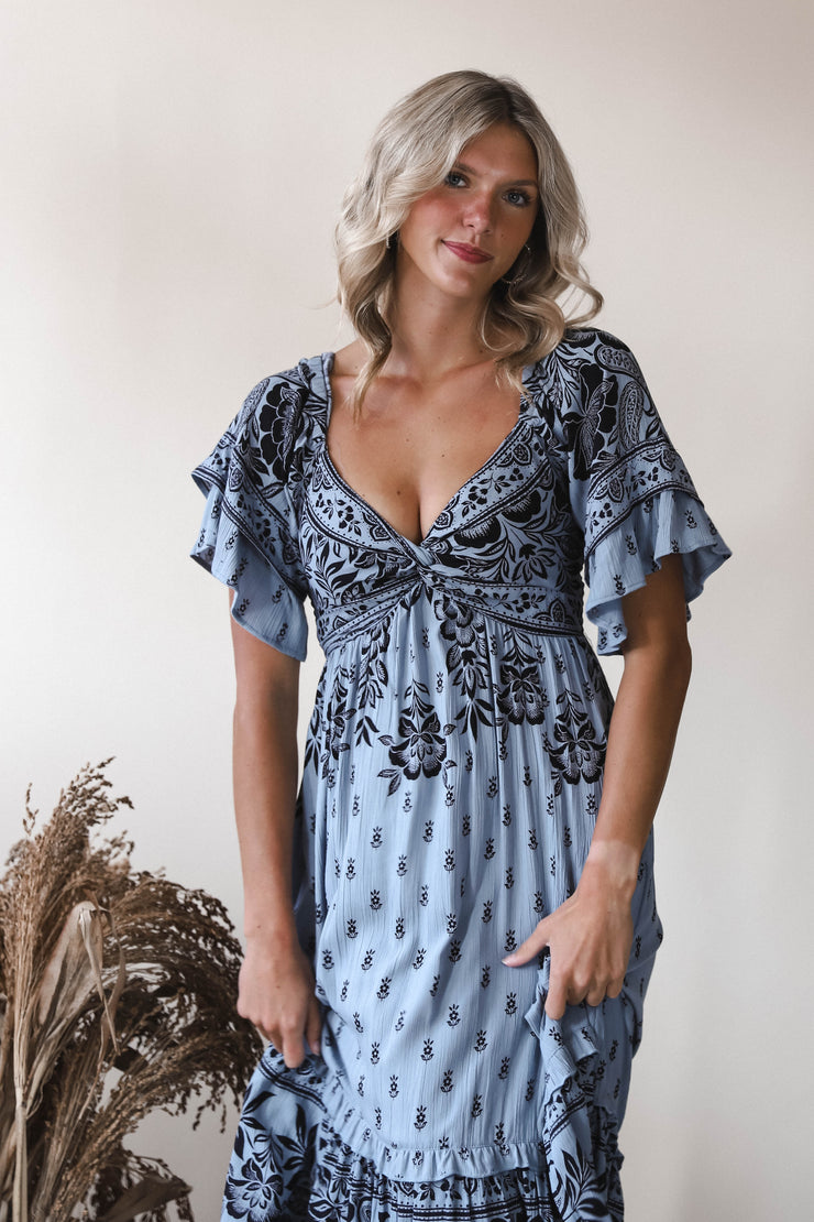Blue Mirage Midi Dress
