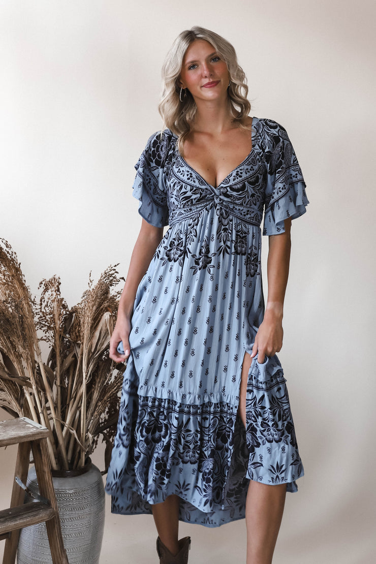 Blue Mirage Midi Dress