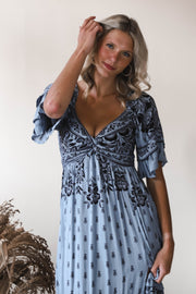 Blue Mirage Midi Dress