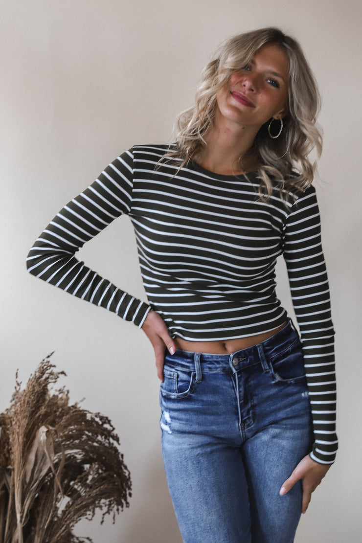 Olive Grove Stripe Tee