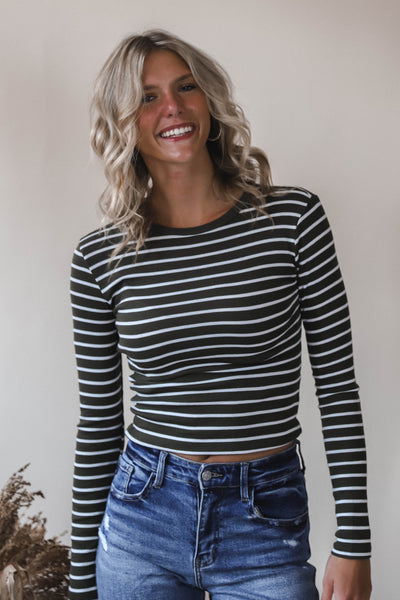 Olive Grove Stripe Tee